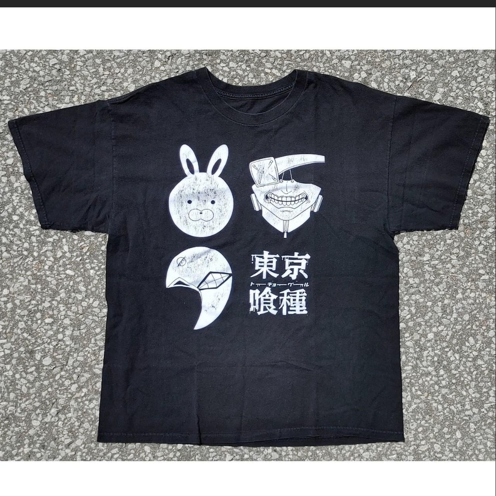 Vtg 2017 Tokyo Ghoul Ken Kaneki Anime Graphic T-Shirt XL Black Pierrot